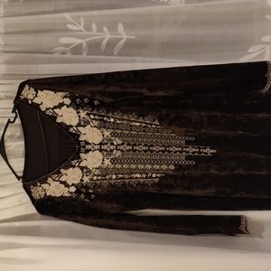 Brown embroidered dress